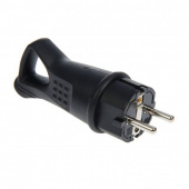 Вилка угловая с ушком 2Р+РЕ, 16А, 230В, IP44, каучук